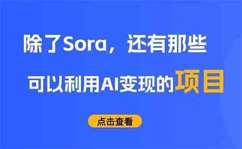 除了Sora，普通人利用AI变现的项目还有这些！