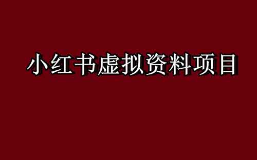 小红书虚拟资料项目，操作简单，日入500+（附详细教程）