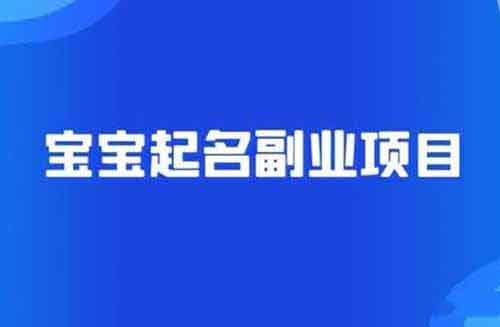 宝宝起名项目新玩法，简单操作，月入30000+（附教程）